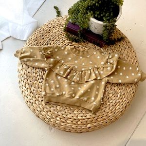 QUINCY MAE ruffle fleece Sweatshirt daisy honey yellow